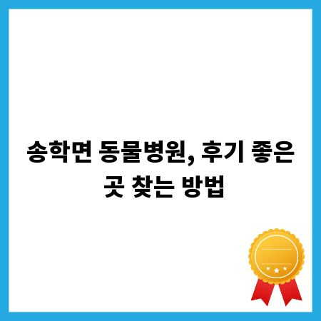 송학면 동물병원, 후기 좋은 곳 찾는 방법