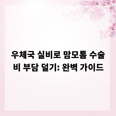 우체국 실비로 맘모톰 수술비 부담 덜기: 완벽 가이드