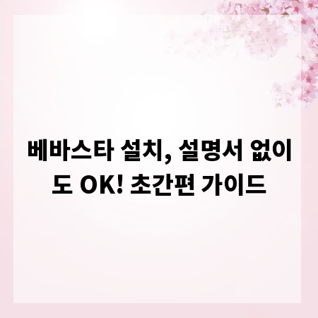 베바스타 설치, 설명서 없이도 OK! 초간편 가이드
