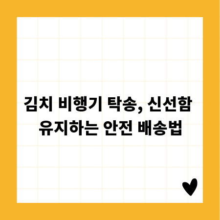 김치 비행기 탁송, 신선함 유지하는 안전 배송법
