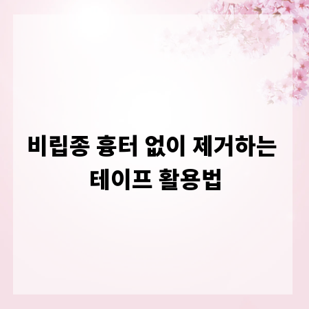 비립종 흉터 없이 제거하는 테이프 활용법