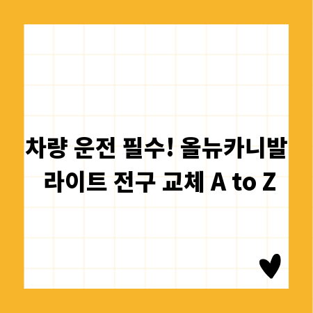 차량 운전 필수! 올뉴카니발 라이트 전구 교체 A to Z