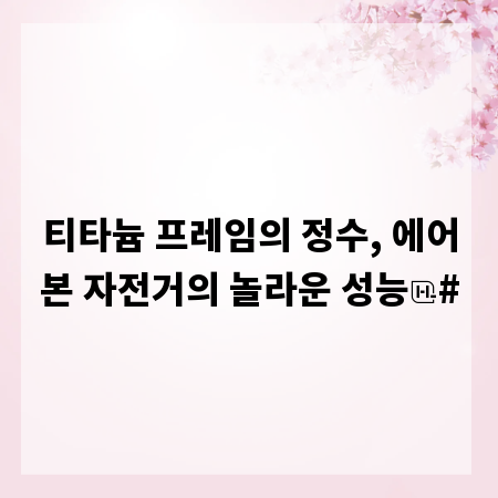 티타늄 프레임의 정수, 에어본 자전거의 놀라운 성능
#