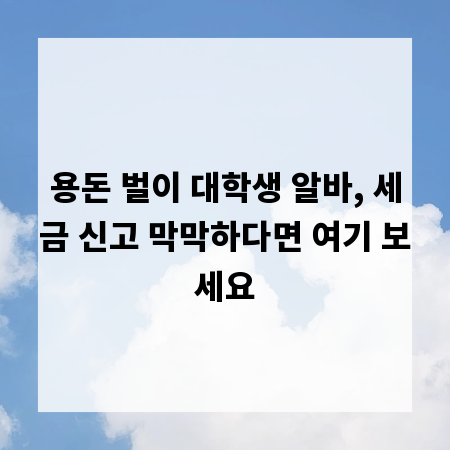 용돈 벌이 대학생 알바, 세금 신고 막막하다면 여기 보세요