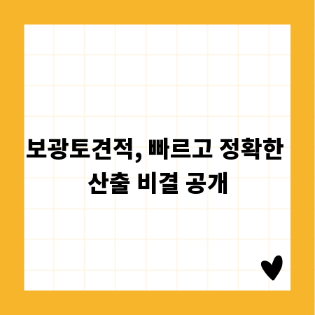 보광토견적, 빠르고 정확한 산출 비결 공개