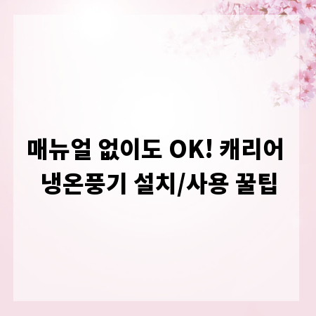매뉴얼 없이도 OK! 캐리어 냉온풍기 설치/사용 꿀팁