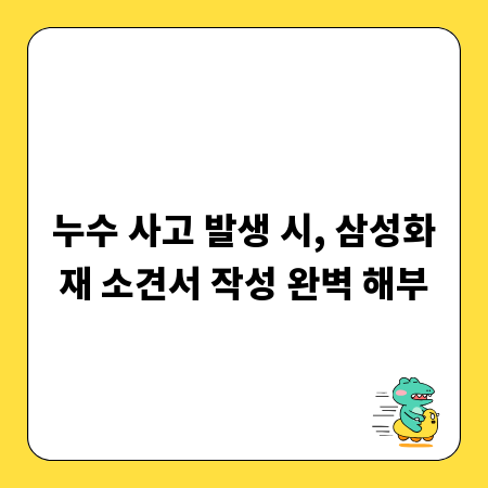 누수 사고 발생 시, 삼성화재 소견서 작성 완벽 해부