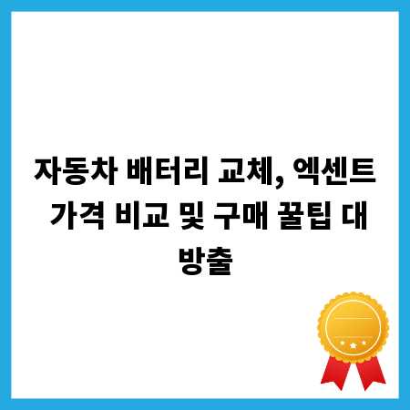자동차 배터리 교체, 엑센트 가격 비교 및 구매 꿀팁 대방출