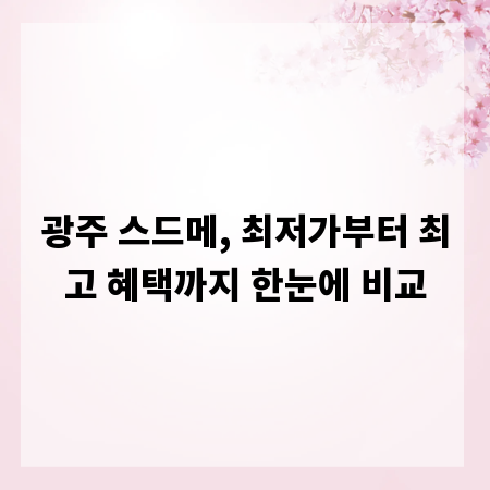 광주 스드메, 최저가부터 최고 혜택까지 한눈에 비교