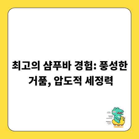 최고의 샴푸바 경험: 풍성한 거품, 압도적 세정력