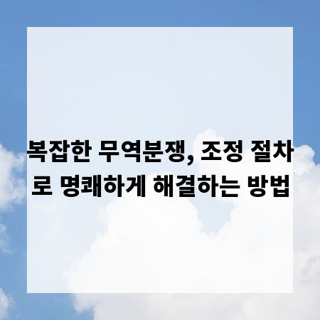 복잡한 무역분쟁, 조정 절차로 명쾌하게 해결하는 방법