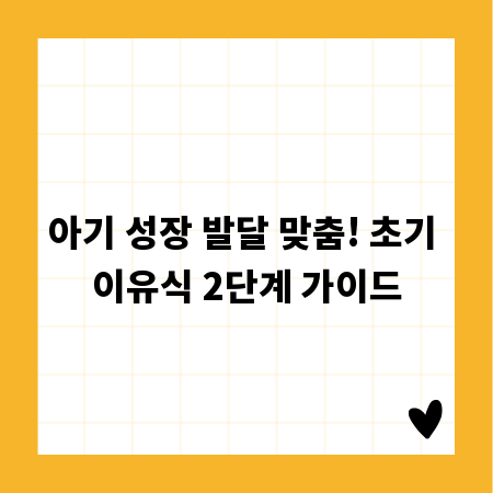 아기 성장 발달 맞춤! 초기 이유식 2단계 가이드