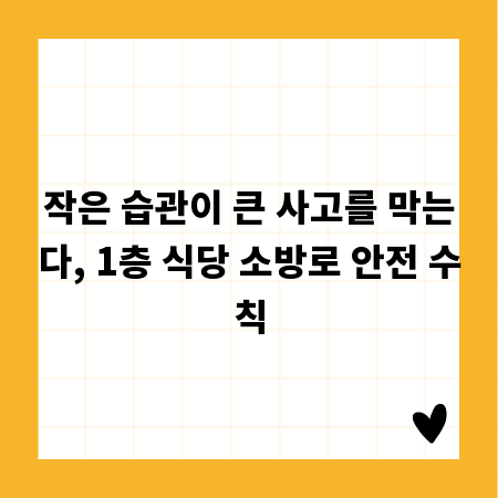 작은 습관이 큰 사고를 막는다, 1층 식당 소방로 안전 수칙