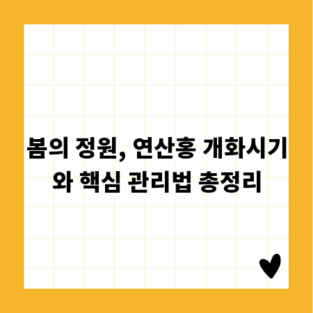 봄의 정원, 연산홍 개화시기와 핵심 관리법 총정리