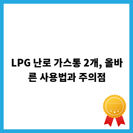 LPG 난로 가스통 2개, 올바른 사용법과 주의점