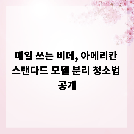 매일 쓰는 비데, 아메리칸 스탠다드 모델 분리 청소법 공개