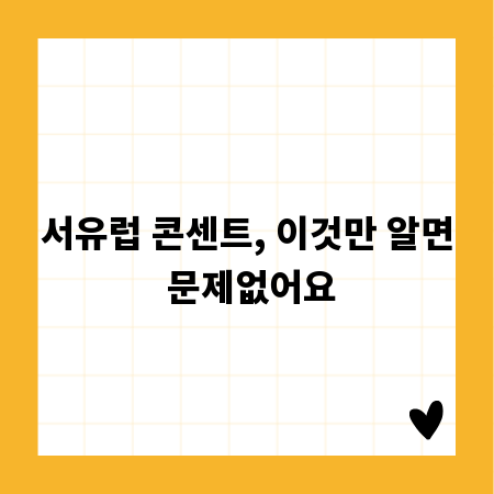 서유럽 콘센트, 이것만 알면 문제없어요
