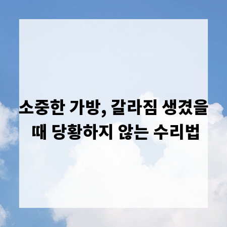 소중한 가방, 갈라짐 생겼을 때 당황하지 않는 수리법