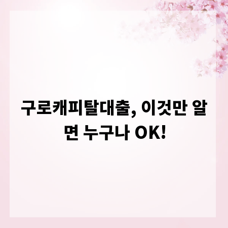 구로캐피탈대출, 이것만 알면 누구나 OK!