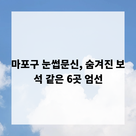 마포구 눈썹문신, 숨겨진 보석 같은 6곳 엄선