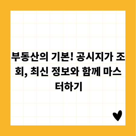 부동산의 기본! 공시지가 조회, 최신 정보와 함께 마스터하기