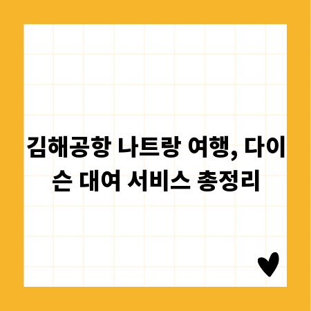 김해공항 나트랑 여행, 다이슨 대여 서비스 총정리