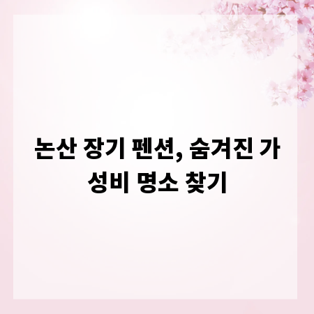논산 장기 펜션, 숨겨진 가성비 명소 찾기