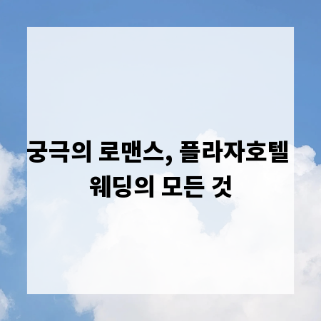 궁극의 로맨스, 플라자호텔 웨딩의 모든 것