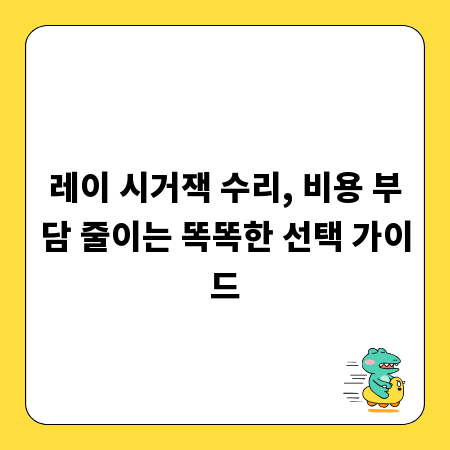 레이 시거잭 수리, 비용 부담 줄이는 똑똑한 선택 가이드