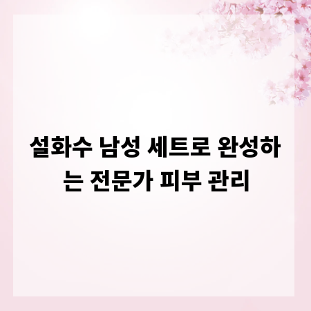 설화수 남성 세트로 완성하는 전문가 피부 관리