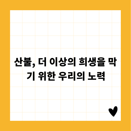 산불, 더 이상의 희생을 막기 위한 우리의 노력