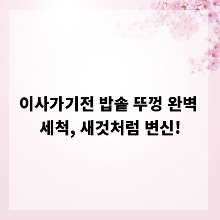 이사가기전 밥솥 뚜껑 완벽 세척, 새것처럼 변신!