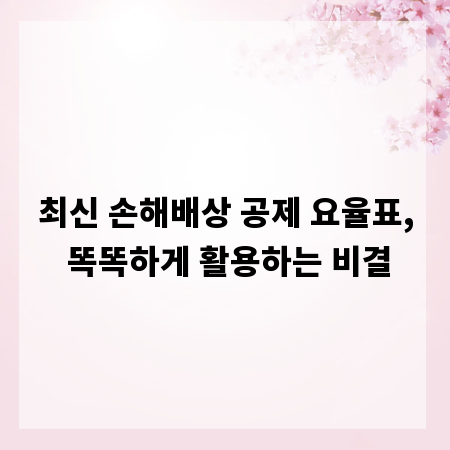최신 손해배상 공제 요율표, 똑똑하게 활용하는 비결