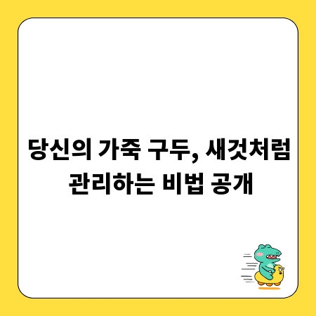 당신의 가죽 구두, 새것처럼 관리하는 비법 공개