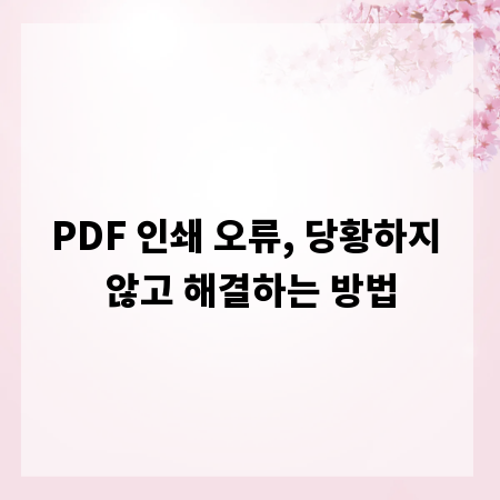 PDF 인쇄 오류, 당황하지 않고 해결하는 방법