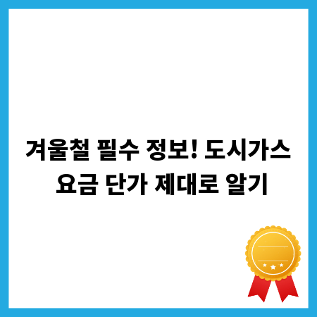 겨울철 필수 정보! 도시가스 요금 단가 제대로 알기