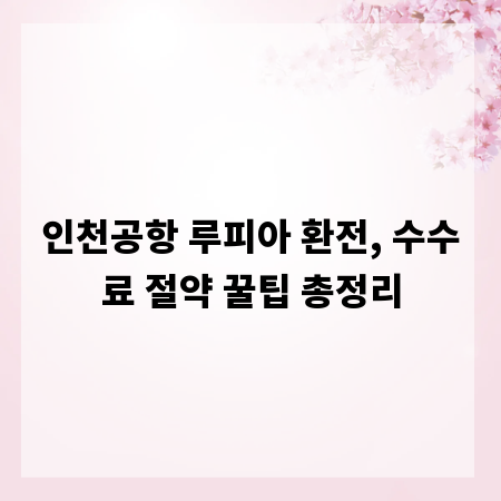 인천공항 루피아 환전, 수수료 절약 꿀팁 총정리