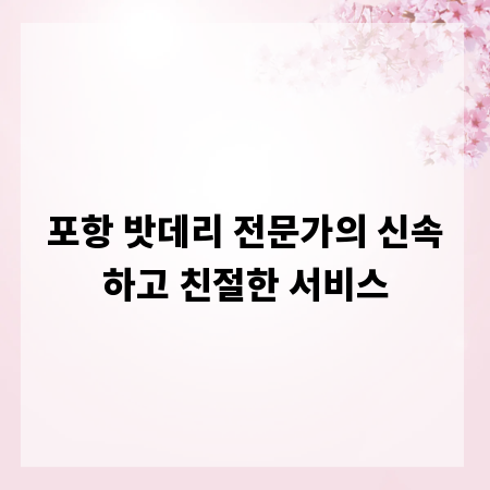 포항 밧데리 전문가의 신속하고 친절한 서비스