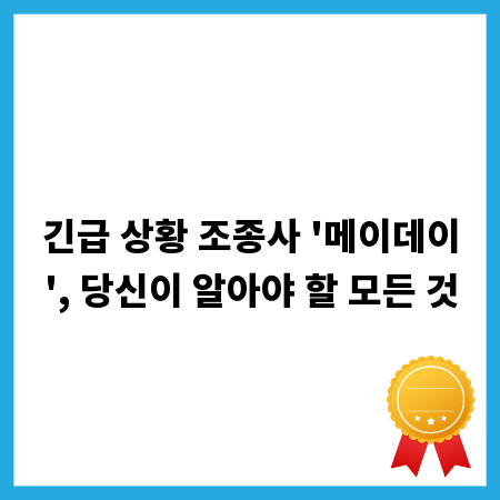 긴급 상황 조종사 '메이데이', 당신이 알아야 할 모든 것