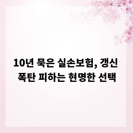 10년 묵은 실손보험, 갱신 폭탄 피하는 현명한 선택