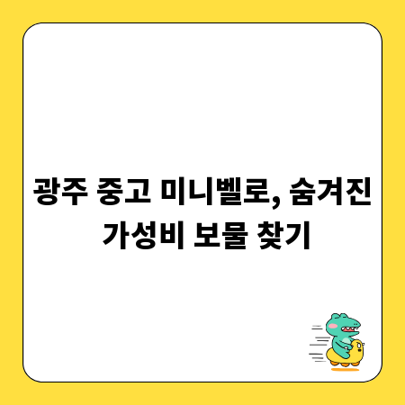 광주 중고 미니벨로, 숨겨진 가성비 보물 찾기