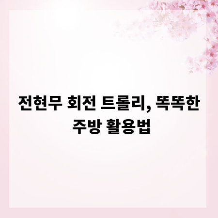 전현무 회전 트롤리, 똑똑한 주방 활용법