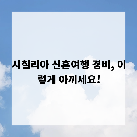시칠리아 신혼여행 경비, 이렇게 아끼세요!