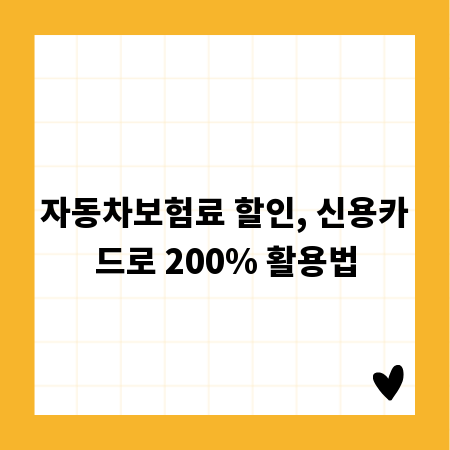 자동차보험료 할인, 신용카드로 200% 활용법