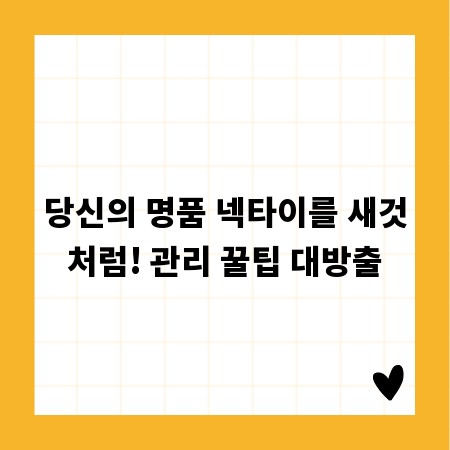 당신의 명품 넥타이를 새것처럼! 관리 꿀팁 대방출