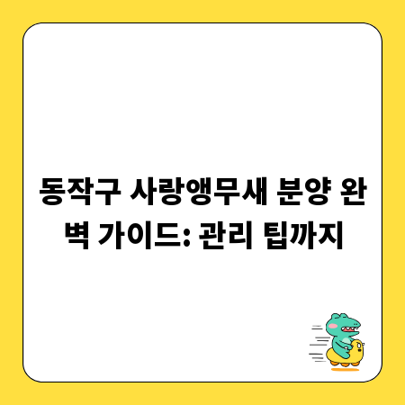 동작구 사랑앵무새 분양 완벽 가이드: 관리 팁까지