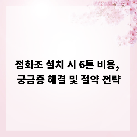 정화조 설치 시 6톤 비용, 궁금증 해결 및 절약 전략