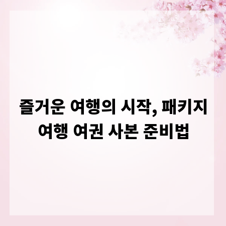 즐거운 여행의 시작, 패키지여행 여권 사본 준비법