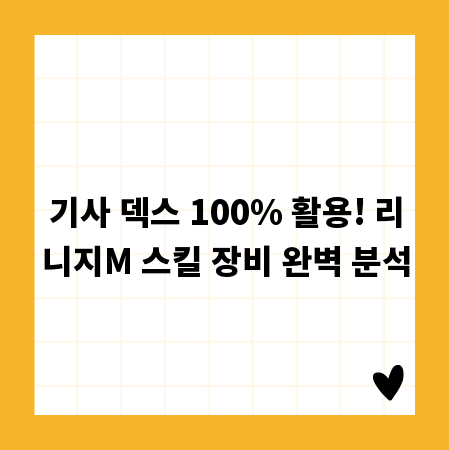 기사 덱스 100% 활용! 리니지M 스킬 장비 완벽 분석