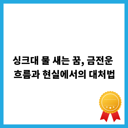 싱크대 물 새는 꿈, 금전운 흐름과 현실에서의 대처법